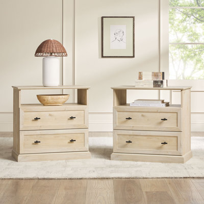 Classic Open-Top 2-Drawer Side Tables