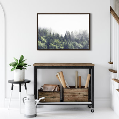 Lush Green Forest on a Foggy Day by The Creative Bunch Studio Framed Canvas Wall Art Print