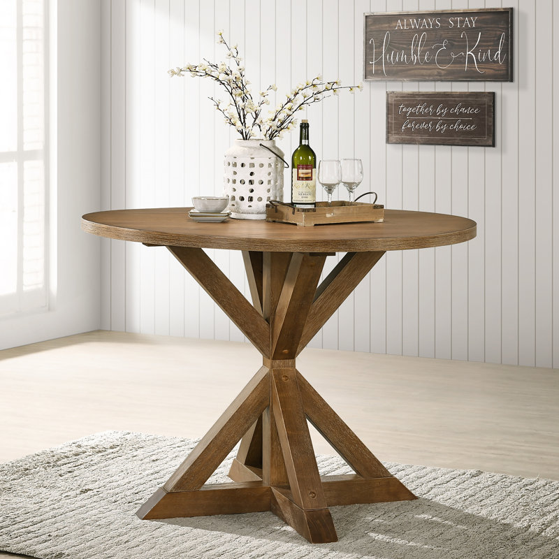 Cross-Buck Base Counter Height Dining Table