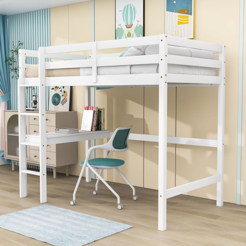 Gress Kids Twin Loft Bed, White