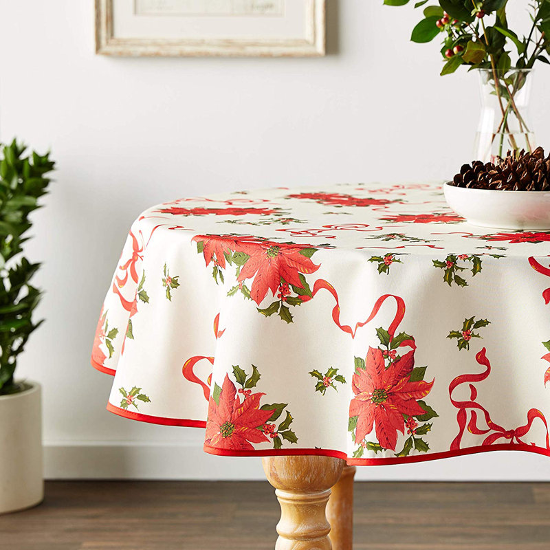 Nappe Poinsettias, Ronde l 60 po