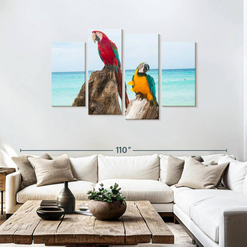 Brampt Resting Macaws, 48" H x 75" W