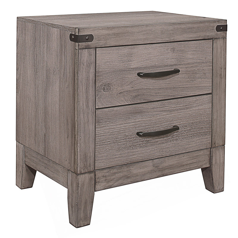 1pc Nightstand With 2x Drawers, Bed Side Table, End Table