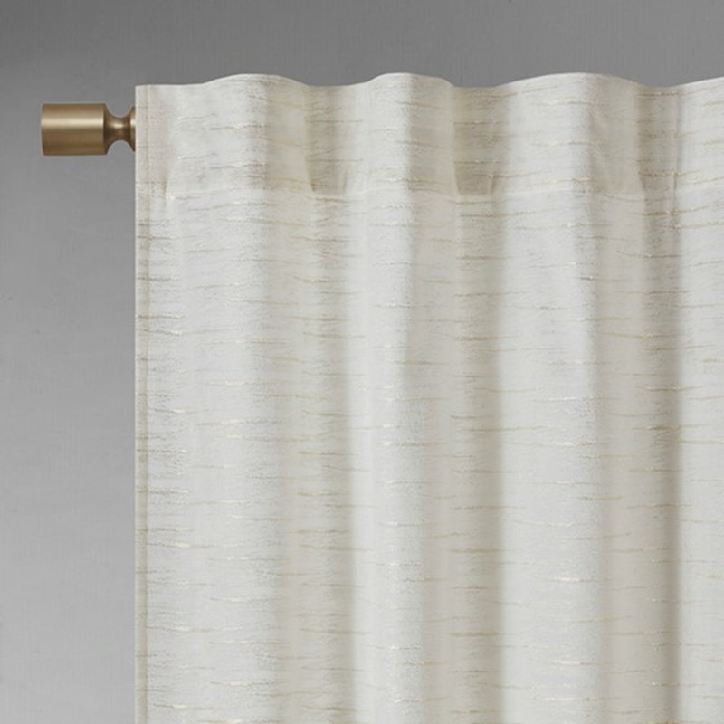 Luxurious Metallic Printed Poly Velvet Room Darkening Curtains, Rod Pocket/Back Tab, 37X84 Inches, Enhances Privacy And Style