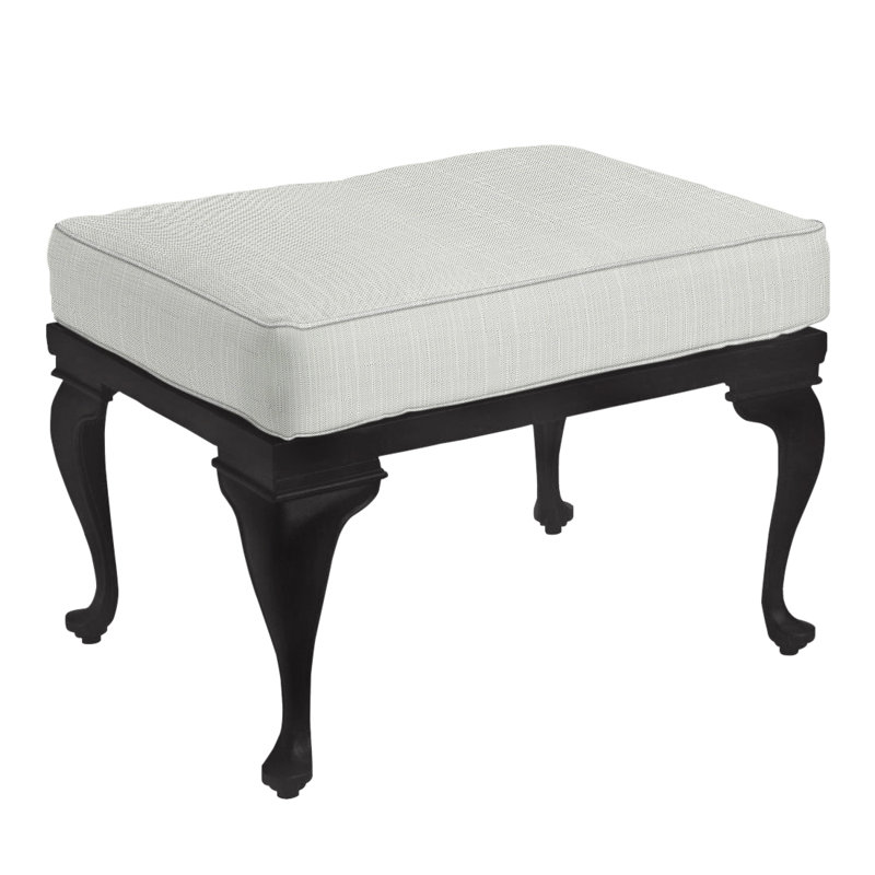 Provance Ottoman with Cushion, Welt, Verona Silver, Chalk