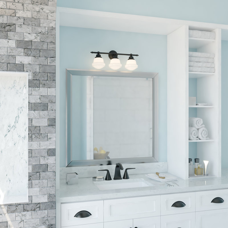 Margaree Dimmable Vanity Light, Oil Rubbed Bronze, 10" H X 24" W 7" D, 3 Lights