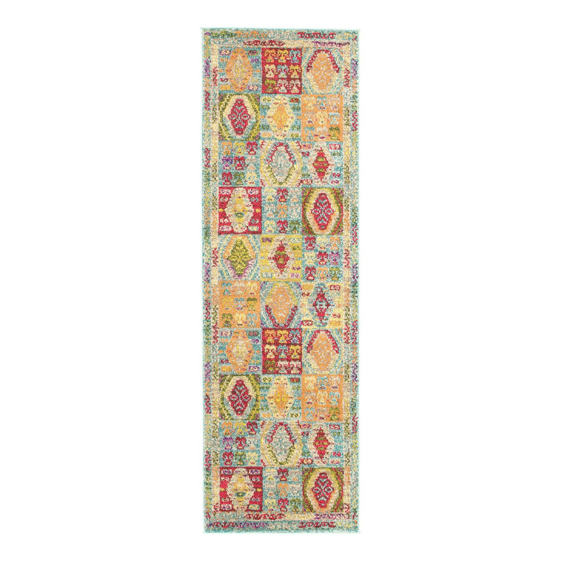 Lonniet Washable Geometric Indoor Rug, Runner 2'2" x 6'9"