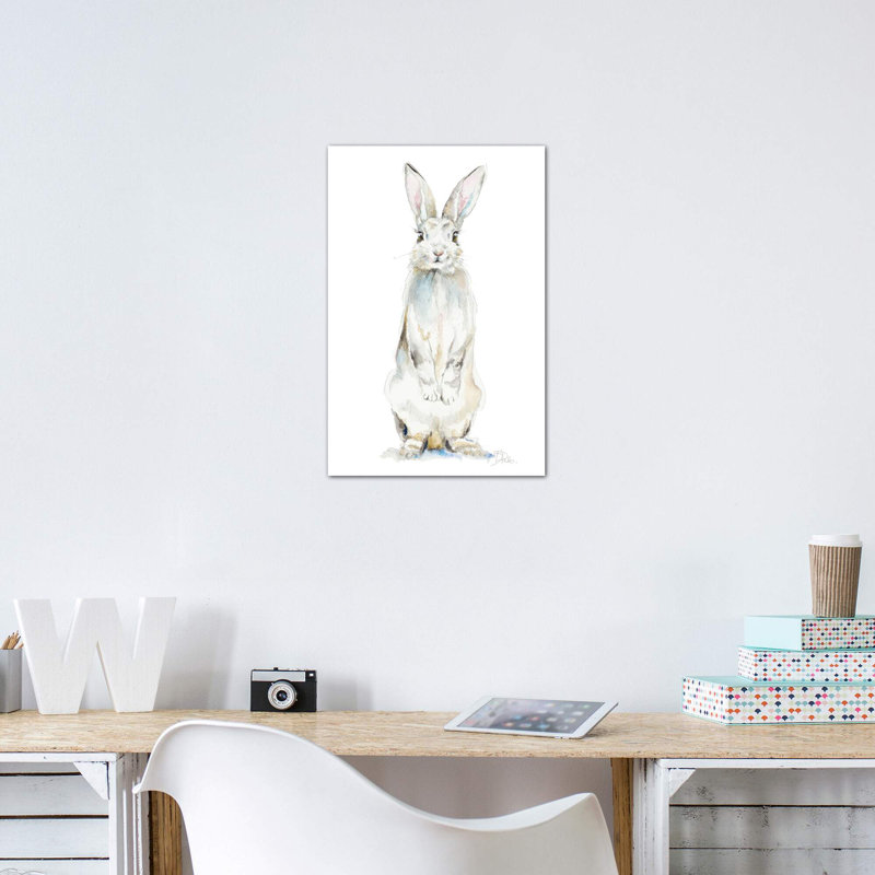 «Cute Rabbit» par Patricia Pinto - reproduction d'art, Toile tendue, Pas de tapis, H 26 po x l 18 po x 1,5 po
