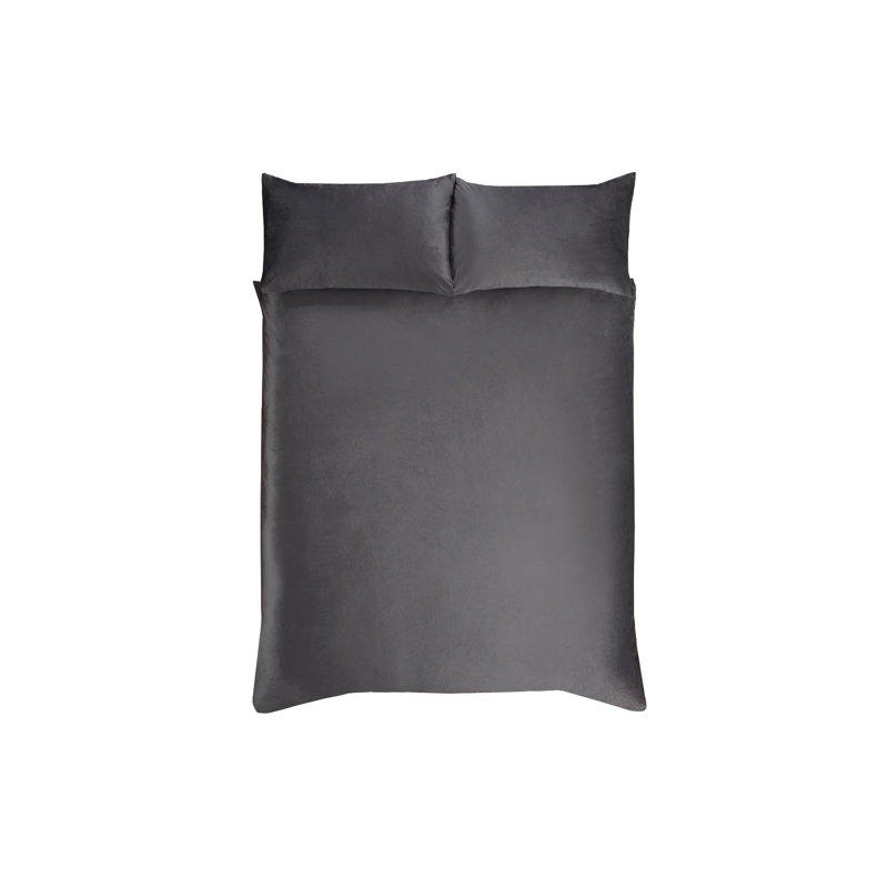 Nyle Polyester Solid Colour Duvet Cover Set with Pillowcases Included, Single Duvet Cover + 1 Standard Pillowcase, Grey