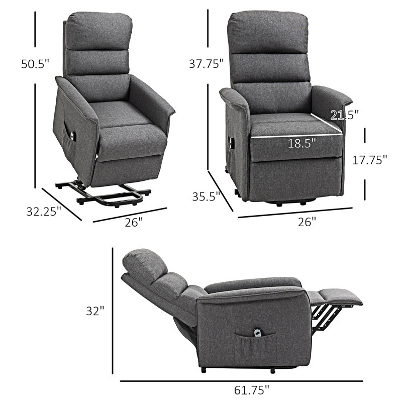 Fauteuil inclinable électrique, Polyester gris