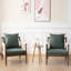 Fauteuil d'appoint moderne rembourré avec tissage en corde de papier, tissu de lin vert-1245408716
