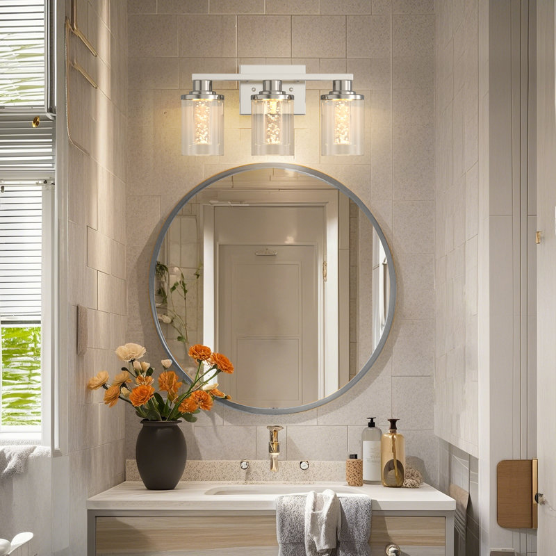 Éclairage de salle de bain 3 lumières DEL à intensité variable avec contrôle coulissant