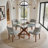 4-Piece Chenille Upholstered Solid Wood Dining Chair Set-845909820