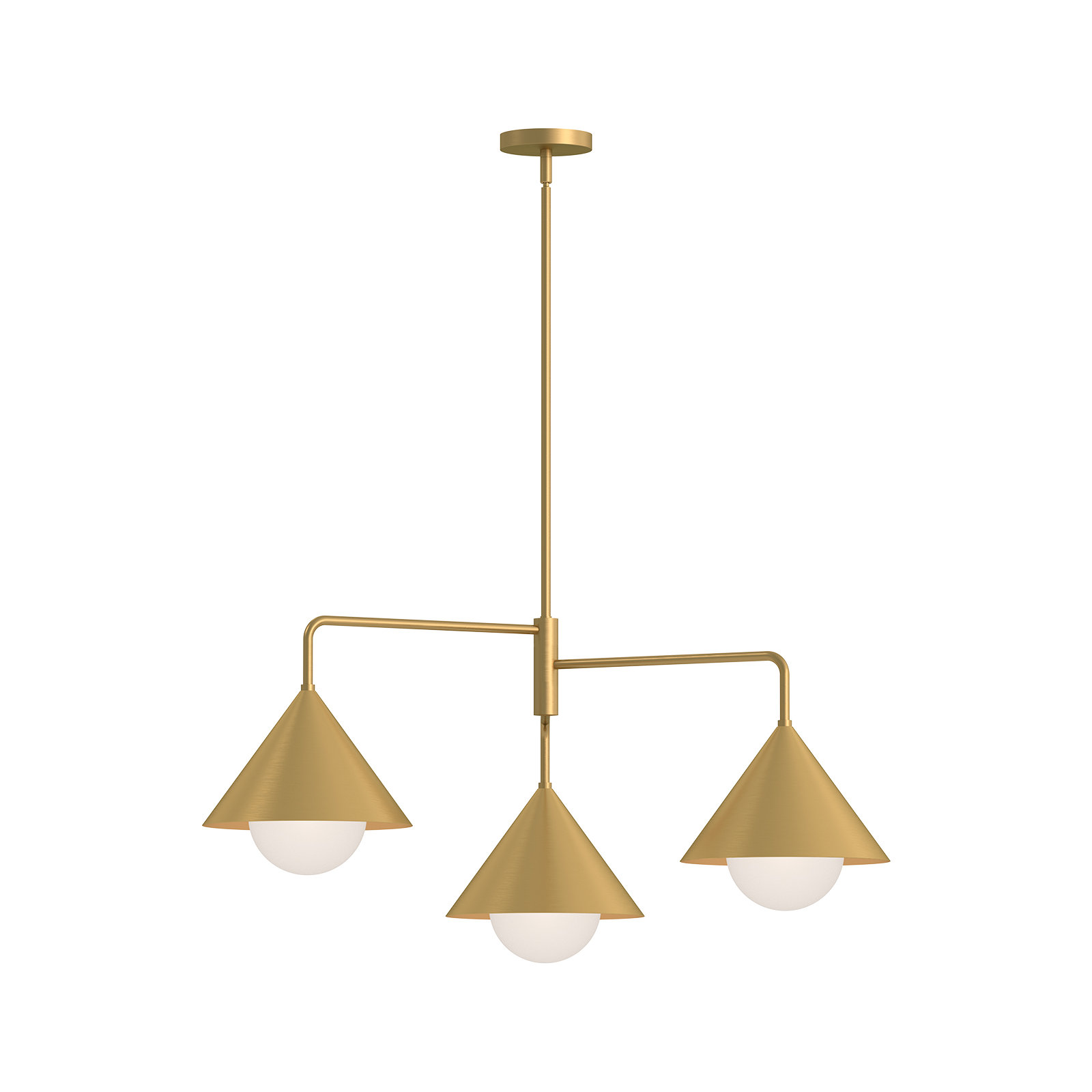 Ireland 3 - Light Geometric Chandelier, Brushed Gold