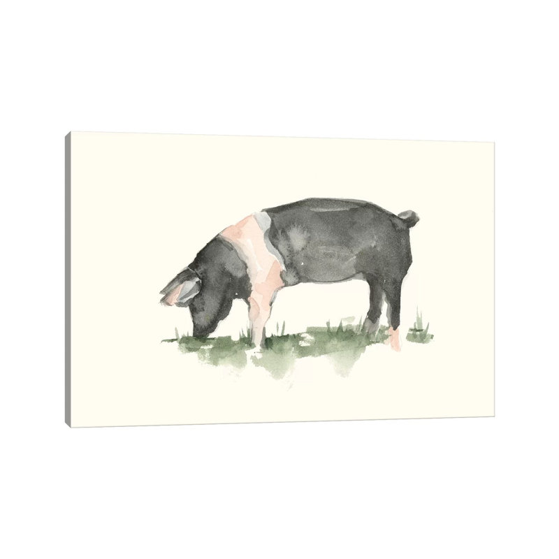 Grazing Farm Animal IV by Ethan Harper - Wrapped Canvas Gallery-Wrapped Canvas Giclée, 20.32 cm H x 30.48 cm W