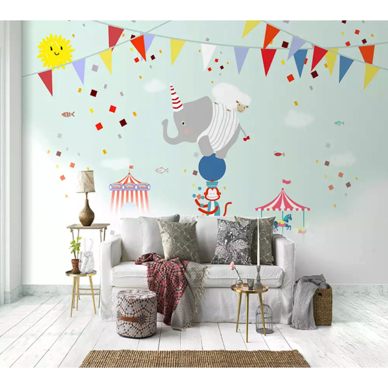 Papier peint texturé amovible pour enfants, l 55 po x L 35 po