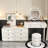 59.06"Cream-colored white sideboard-style makeup table with a mirror