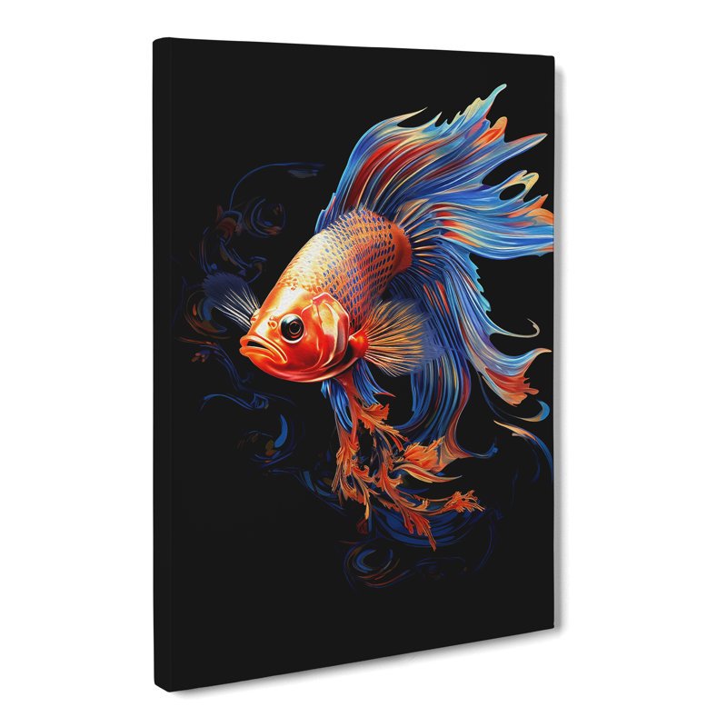 Fish Digital Art No.2 - Wrapped Canvas, 60cm H x 40cm W x 3cm D