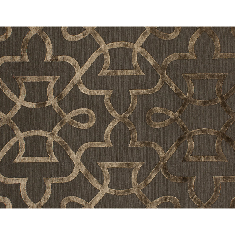 Geometric Area Rug in Dark Brown/Beige, Rectangle 9' x 12'