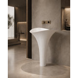 Vivian 35.5" Tall Glass Handmade Oval Pedestal Bathroom Sink