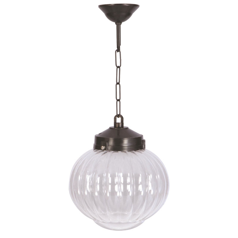 Lustre d'extérieur élégant, structure en ABS noir, 17,7 po x 9,1 po | Capuchon en acrylique, douille E27 (40 W maximum), IP65 résistant aux intempéries | Conception traditionnelle américaine nostalgique, parfaite pour les patios et les jardins, durable et élégante