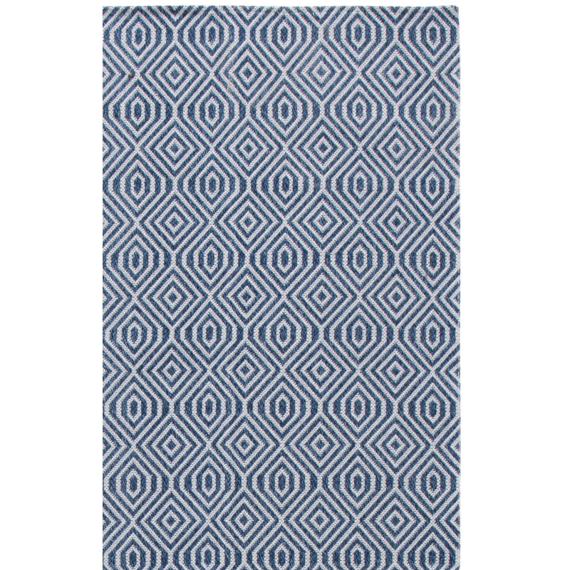 Martha Stewart Cotton Rug in Blue/Gray, Rectangle 6'7" x 9'