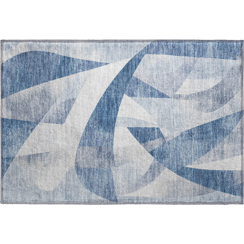 Premium Machine Washable Ashington AMF1836 Swirls Rug, Rectangle 1'8" x 2'6"