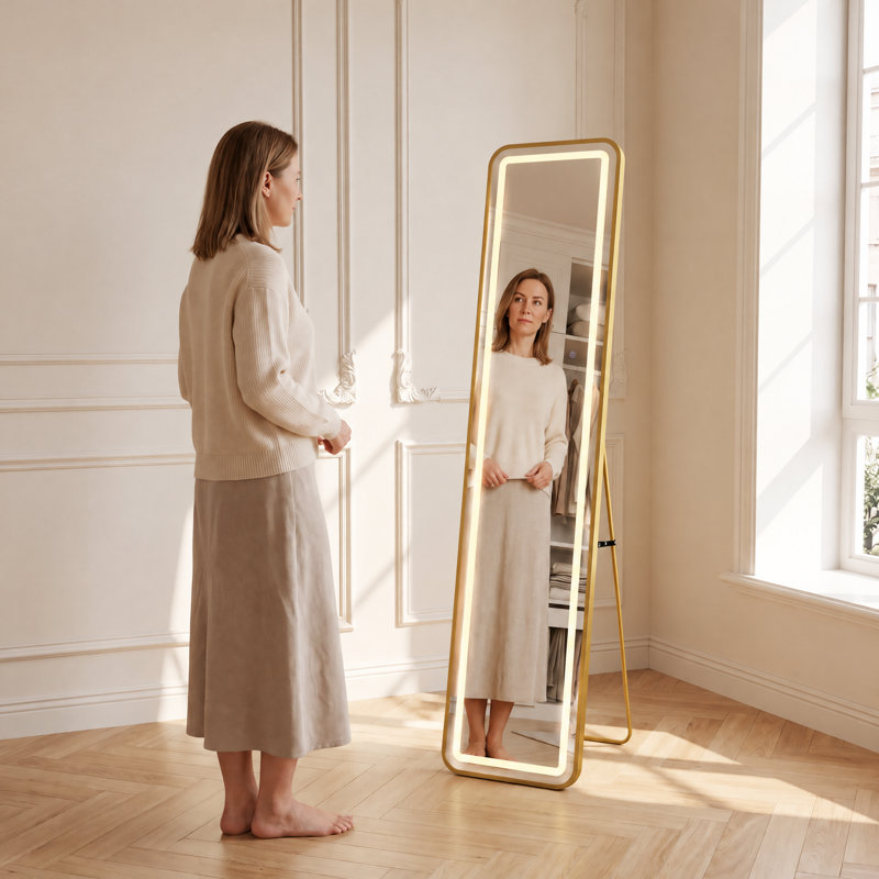 Glass Leaning Full Length Mirror, Rectangle