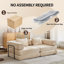 Canapé à compression, canapé-lit convertible au sol avec structure de forme fixe, canapé modulaire sans os sans causeuse, sans assemblage requis, tissu chenille, pour la chambre à coucher du salon-2143454904