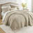 Mina Waffle Weave Textured Cozy Quilt Set-102616699-102616700