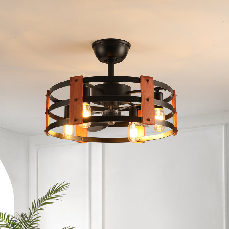 20 po. Ventilateur de plafond style ferme moderne avec lumières et télécommande pour chambre à coucher