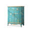 Banc de rangement bleu en bois manufacturé