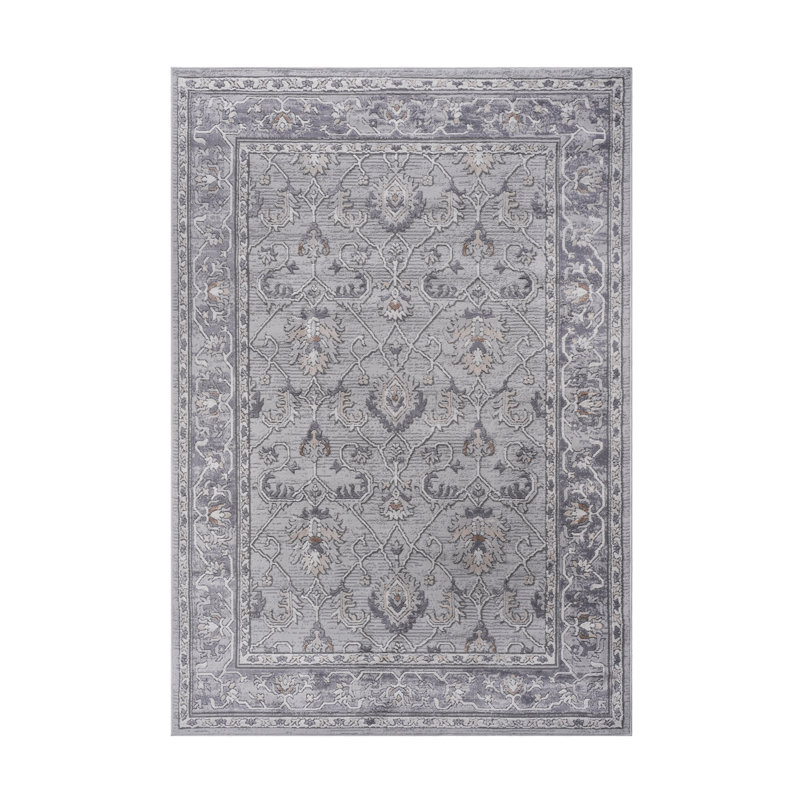 Tapis de couloir ivoire / gris / oriental MARX Collection 2X8, Rectangle 6 pi 7 po x 7 pi 9 po