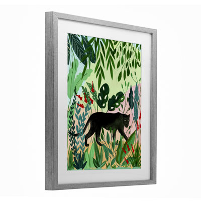 «Stoic Panther Tropical Forest», reproduction encadrée sous verre, conception de Nabeela Rumi