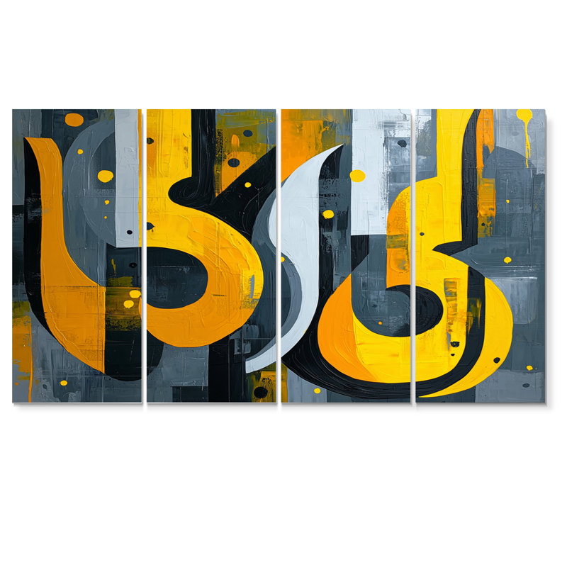 Daaf - Abstract Still Lifes Wall Art - ensemble d'art mural moderne, 4, H 32 po x l 64 po