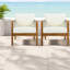 Ensemble de 2 chaises longues de patio Modern, corde en bois d'acacia pour patio