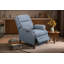 Fauteuil inclinable électrique en cuir véritable Zanora - Élégant fauteuil à oreilles avec garniture cloutée et appui-tête réglable
