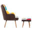 Lula Upholstered Linen With Footstool Wingback Chair