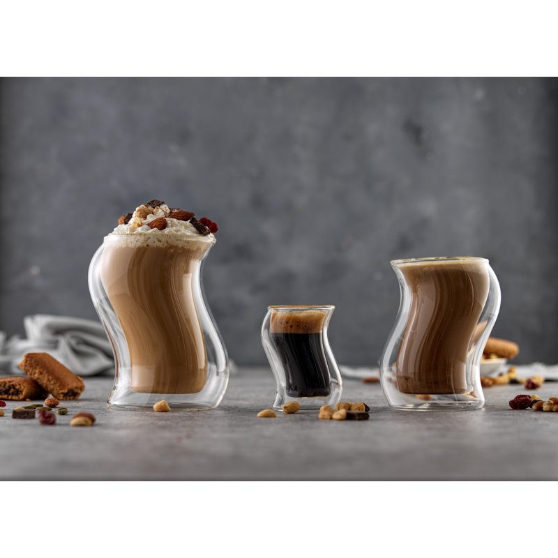 JoyJolt Pivot Double Wall Glass Espresso Mug, 2oz