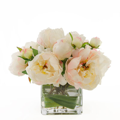 Large Light Pink Peonies Buds Square Arrangement