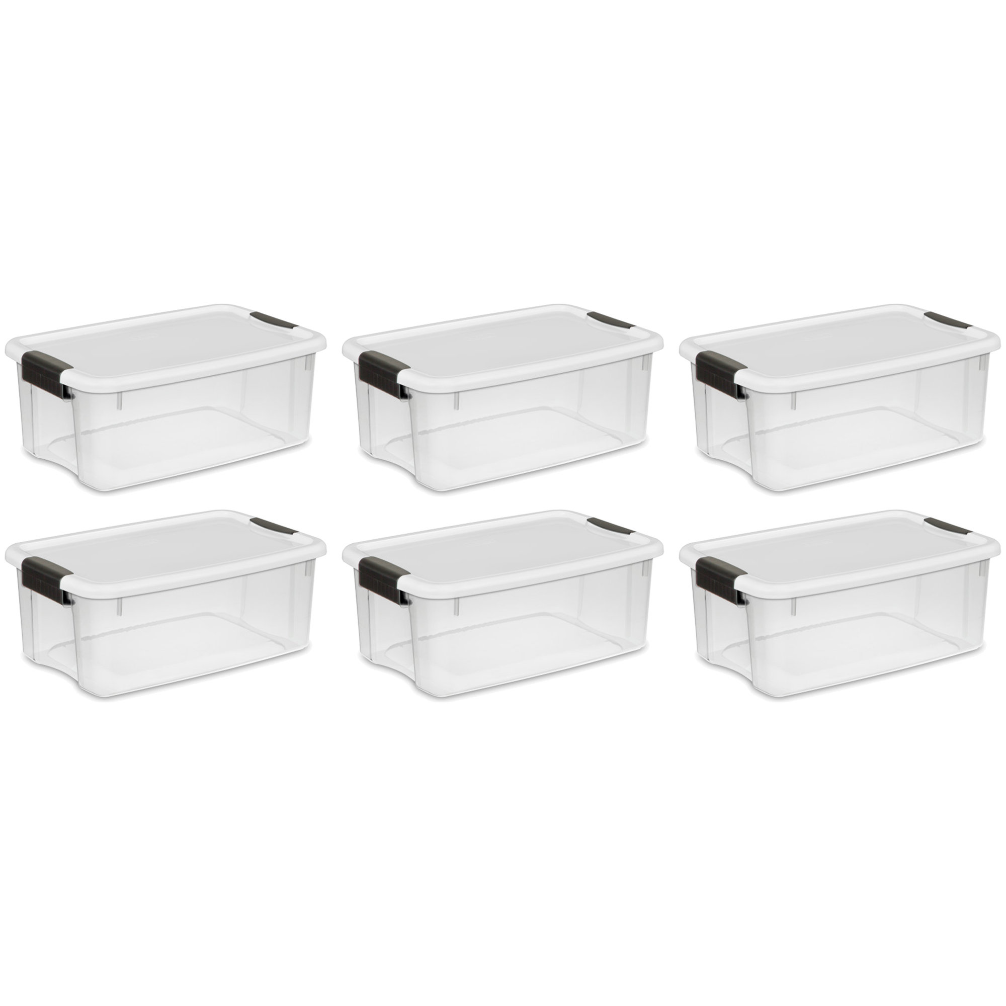 Sterilite 70 Quart Clear Plastic Stackable Storage Container Bin Box Tote  with White Latching Lid Organizing Solution for Home & Classroom, 8 Pack