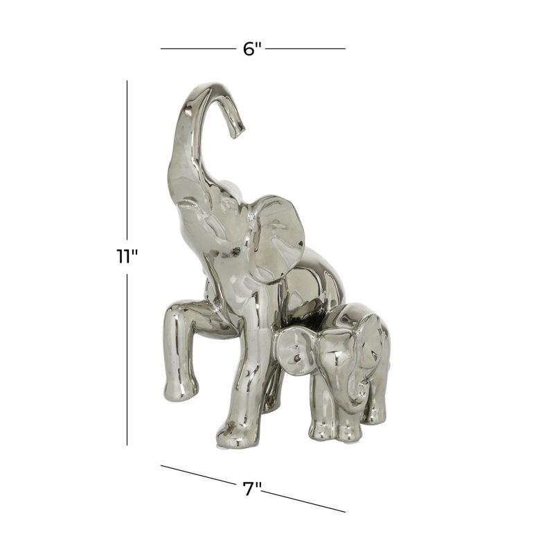 Ensemble de 2 figurines argentées
