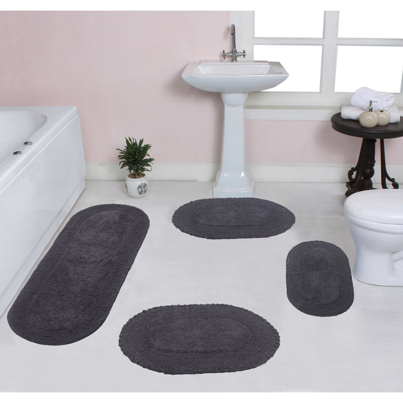 Tapis de bain 100% coton Eveland, Gris