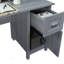 Bureau de bureau classique avec rangement Techni Mobile, gris, parfait pour les espaces de travail organisés et efficaces
