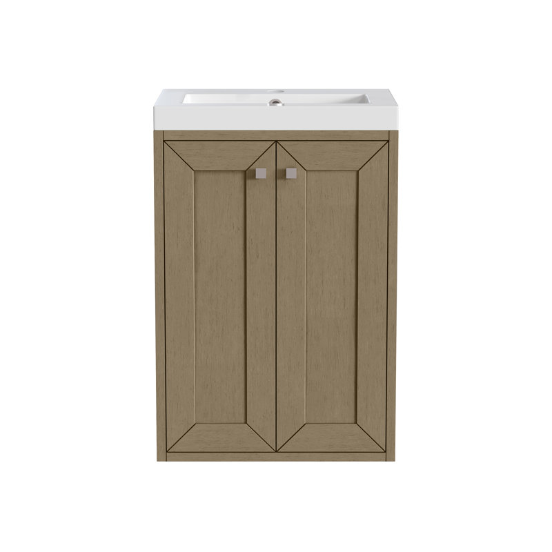 Meuble-lavabo simple l 20 po Chianti, Noyer murmure, Nickel satiné
