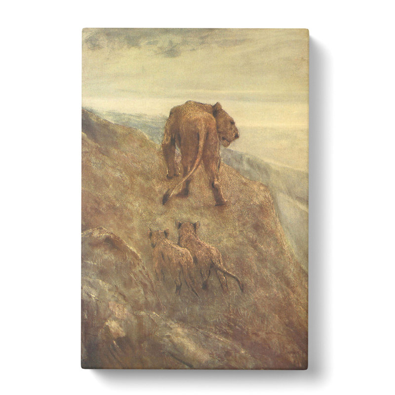 Lion And Cubs by John Macallan Swan - Wrapped Canvas, 50cm H x 35cm W x 3cm D