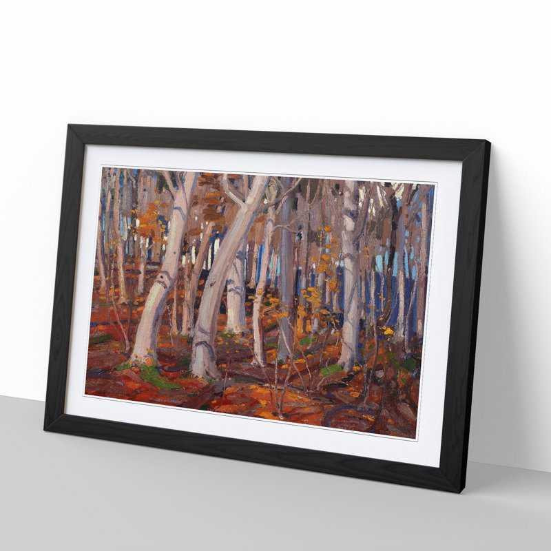 October by Tom Thomson - Framed Print, Black Framed, 27cm H x 36cm W x 2cm D