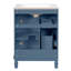 Meuble-lavabo moderne 24 po avec lavabo en céramique, armoire en bois massif avec 2 tiroirs et tablette (noir / blanc / vert / bleu)-1446226033