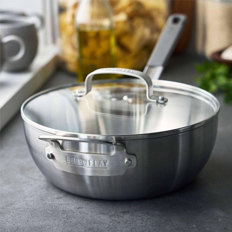 Bobby Flay by GreenPan 3.57QT Stainless Steel Chef’s Pan with Lid