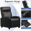 Fauteuil inclinable de massage pour le salon avec repose-pieds réglable - Canapé inclinable ergonomique en cuir PU avec fonction de massage intégrée pour le cinéma maison ou le bureau